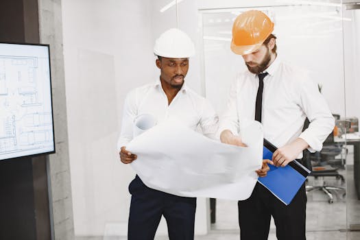 image of an electrician working on a commercial project