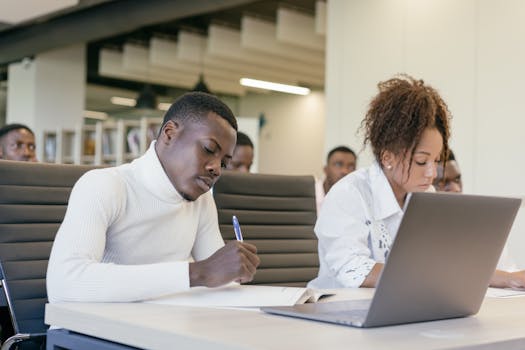 students training in a workshop