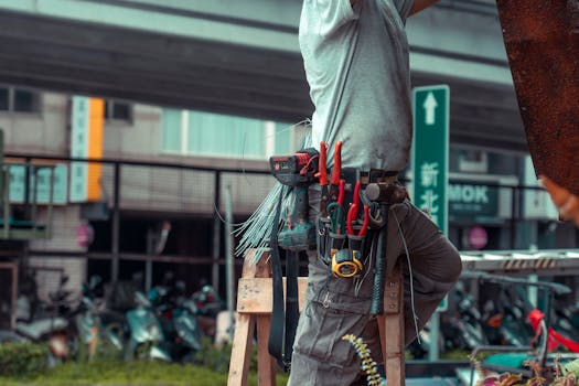 electrician working on a project