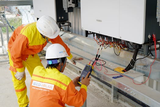 image of a technician inspecting electrical installations