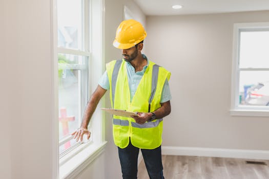 image of an electrician conducting a home safety inspection