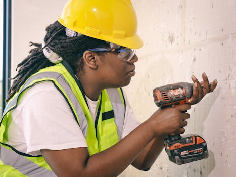 Electrician wearing PPE