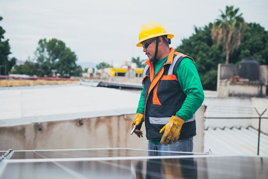 solar panels on a rooftop