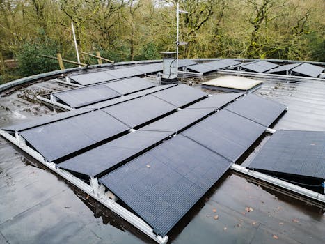 solar panels on a rooftop