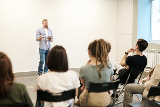 Electrician in a training class