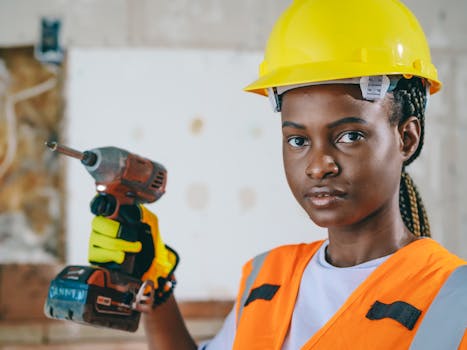 image of an electrical contractor at work