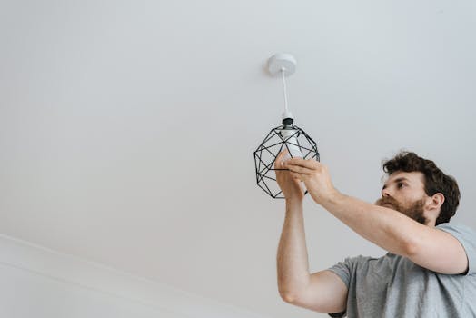 electrician working on a home